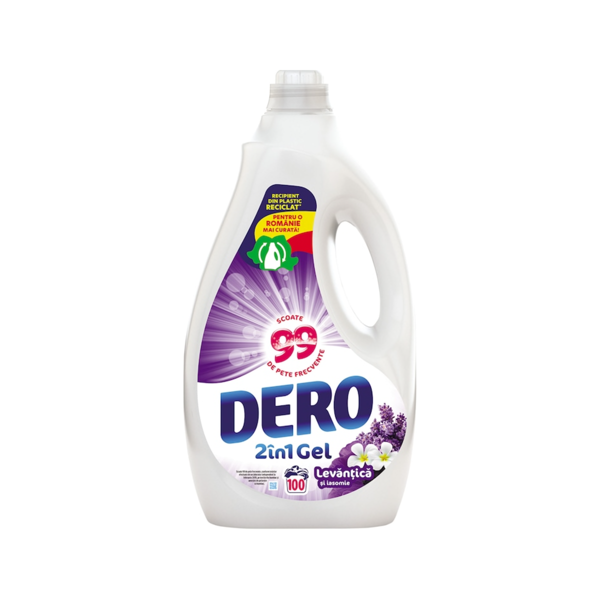 Dero 2in1 Liquid Laundry Detergent Lavender and Jasmine, 100 washes, 5L