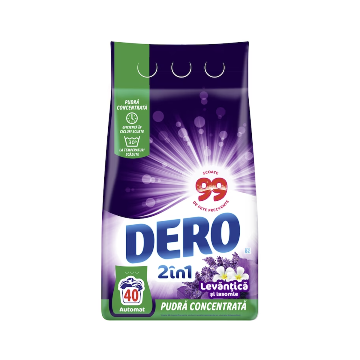 Dero 2in1 Lavender and Jasmine Powder Laundry Detergent, 3kg,